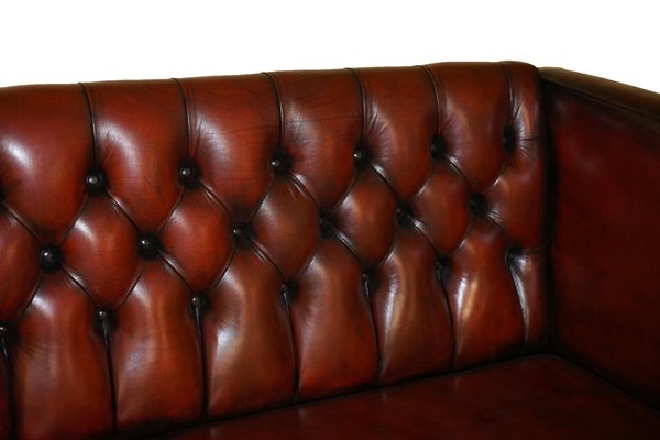 Seater Chesterfield Brown Leather Sofas, Studded Leather Couch Set