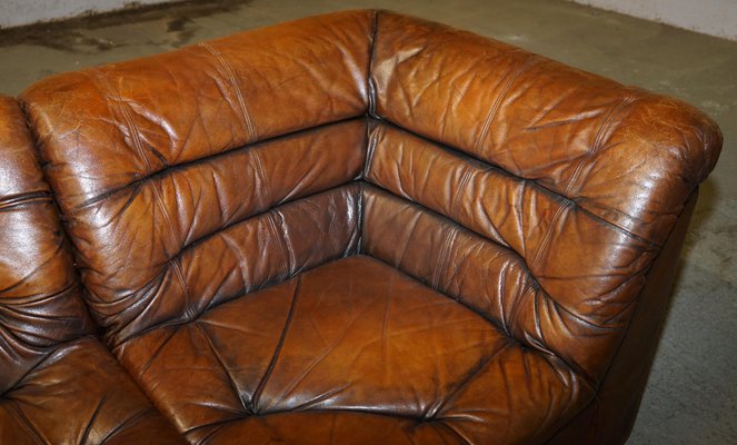 Modular Brown Leather Corner Sofa From, Damaged Leather Sofa
