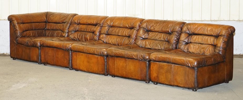 Modular Brown Leather Corner Sofa From, Designer Leather Corner Sofa