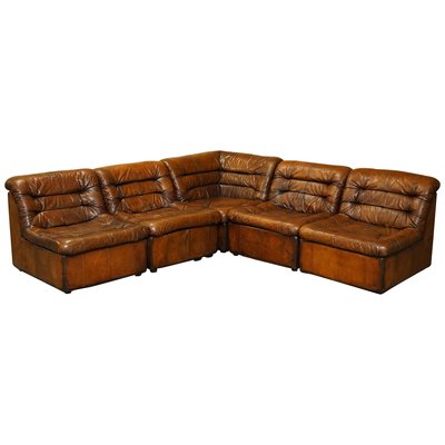 Modular Brown Leather Corner Sofa From, Brown Leather L Sofa