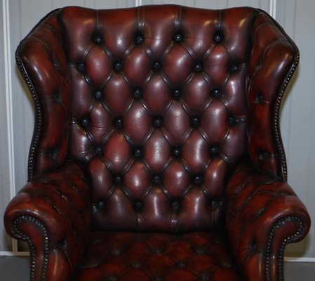 Vintage Oxblood Leather Chesterfield, Oxblood Leather Chair