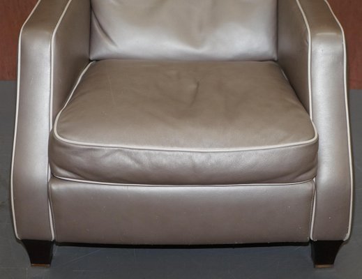 Amadeus Platinum Grey Leather Lounge, Natuzzi Leather Chairs Canada