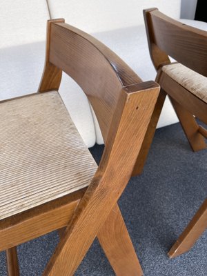 Vintage Italian Compass Counter Stools In Wood By Le Corbusier Set Of 2 For Sale At Pamono