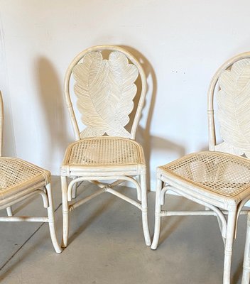 Lacquered Bamboo Chairs 1970s Set of 4