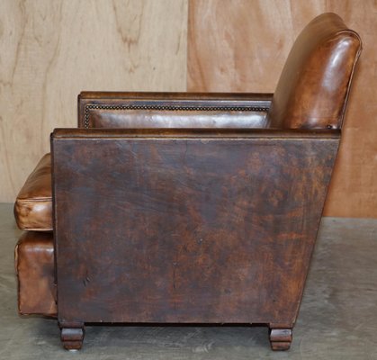 vidaXL Fauteuil Cuir Véritable avec Bois d'Acacia Marron Salle de Séjo