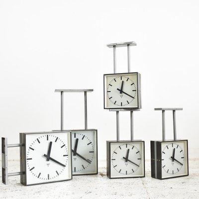 貴重！50’S PRAGOTRON doublesidedclock 44cm Vintage Double Sided Clock from Pragotron for sale at Pamono