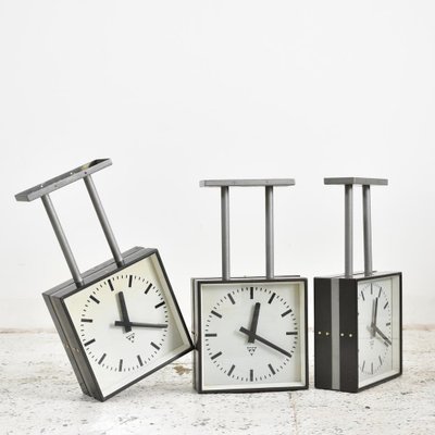 Vintage Double Sided Clock from Pragotron for sale at Pamono
