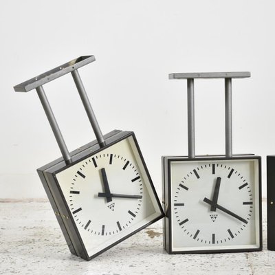 Vintage Double Sided Clock from Pragotron for sale at Pamono