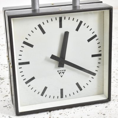Vintage Double Sided Clock from Pragotron for sale at Pamono