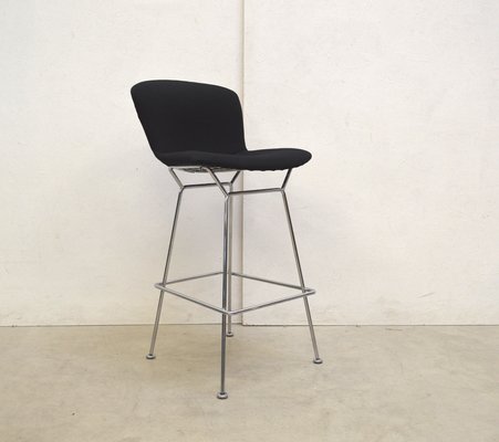 Vintage Wire Bar Stool By Harry Bertoia, Dark Brown Leather Bar Stools With Backs Taiwan