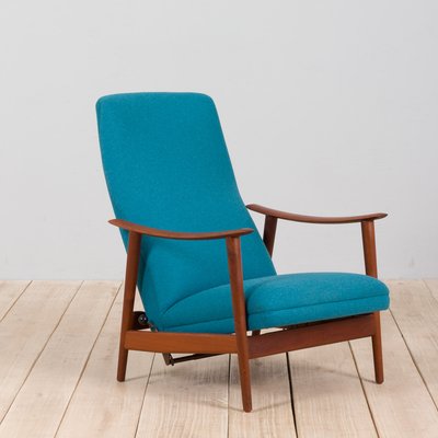 Vintage Scandinavian Highback Rocker Recliner Chair in Teak by Arnt Lande for Stokke 1960s