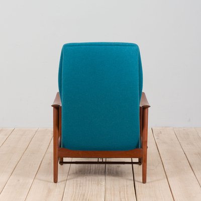 Vintage Scandinavian Highback Rocker Recliner Chair in Teak by Arnt Lande for Stokke 1960s
