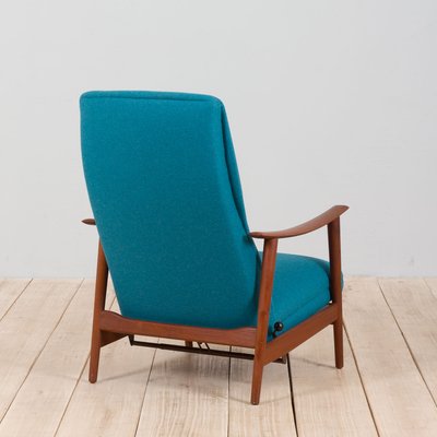 Vintage Scandinavian Highback Rocker Recliner Chair in Teak by