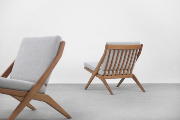 Mid Century Swedish Scissor Chairs by Folke Ohlsson for Bodafors