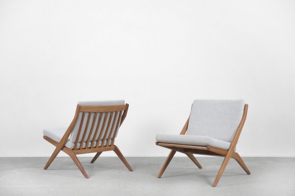 Mid Century Swedish Scissor Chairs by Folke Ohlsson for Bodafors