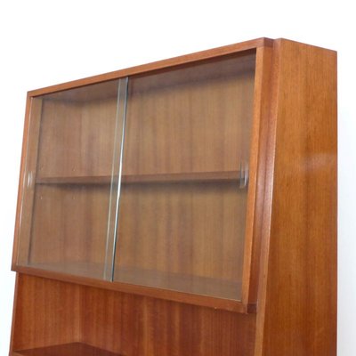 Vintage Showcase Cabinet with Shelf and Glass Sliding Doors