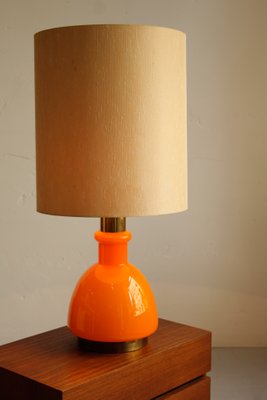 Large Table Lamp With Illuminated Foot, Large Yellow Table Lamp Uk