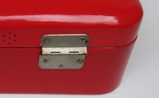 Enamelled Red Bread Box, 1940s for sale at Pamono