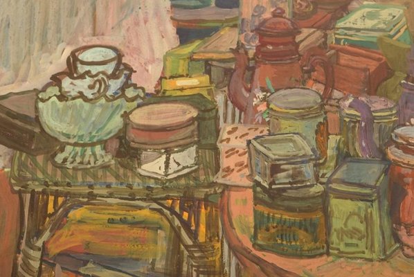Naomi Vicas B., 1920, Gouache on Paper, Still Life for sale at Pamono