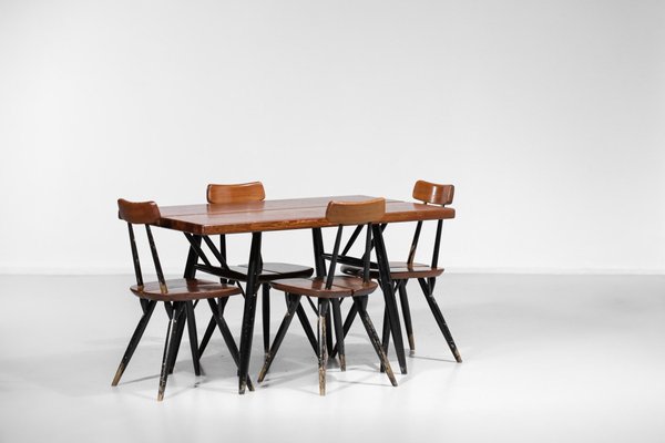 Scandinavian Dining Room Set by Ilmari Tapiovaara for Laukaan Puu