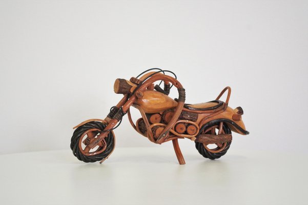 Handcrafted Wooden Harley Davidson Type Motorcycle, 1950s for sale