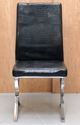 Faux crocodile leather dining chairs clearance