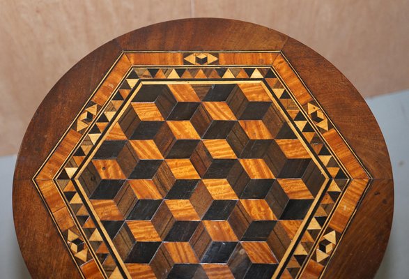 Victorian Hardwood Occasional Table with Geometric Marquetry