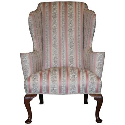 Striped cheap wingback chair