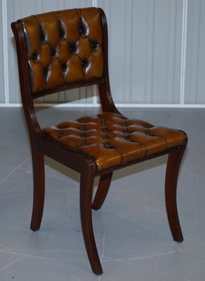 Red Vintage Hardwood Brown, Vintage Brown Leather Dining Chairs