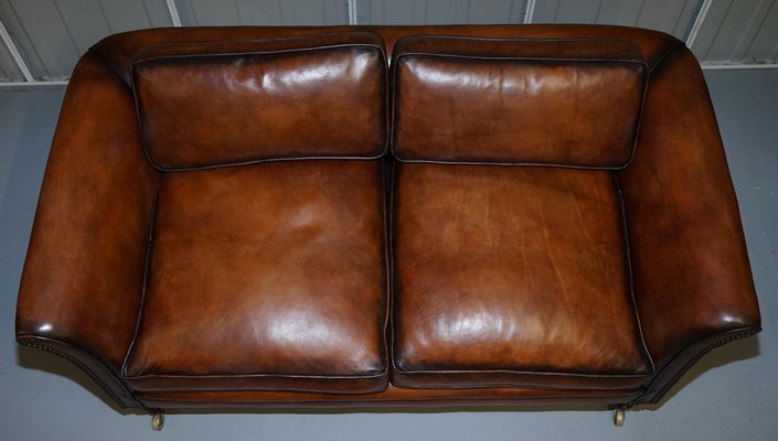Victorian Brown Leather Sofa From, Brompton Brown Leather Sofa