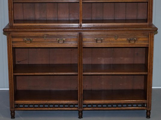 Victorian Oak Library Bookcase With, Antique Maple Bookcase