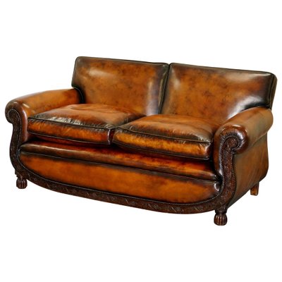 Brown Leather Two Seat Sofa For At, Vintage Leather Sofa Sydney