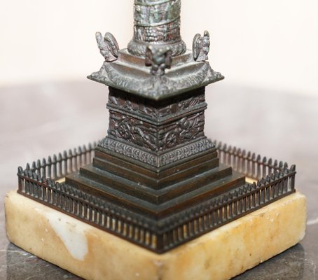 Bronze Grand Tour Statue of Place Vendome Column with Napoleon on