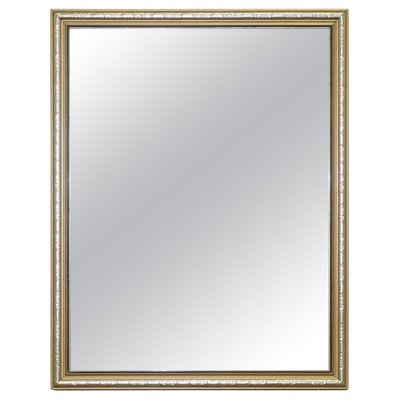 Silver Leaf Plated French Mirror, Vintage Gold Rectangular Mirror