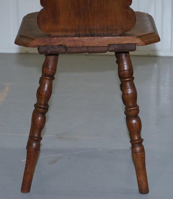 Italian Hand Carved Oak Hall Chair With, Captains Mate Swivel Bar Stool