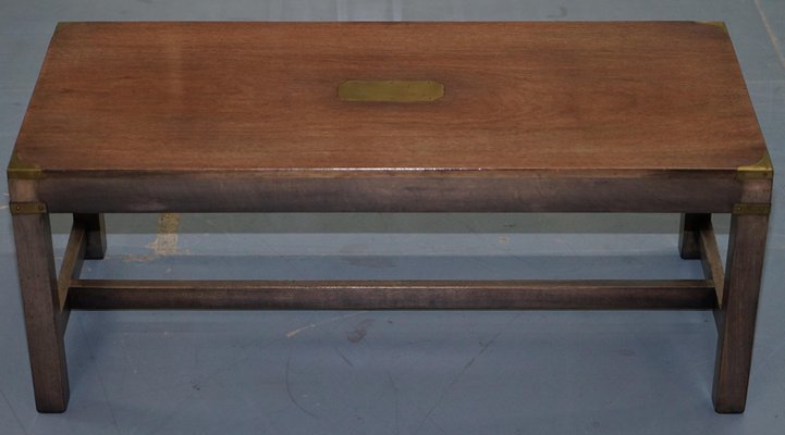 Vintage Hardwood And Brass Military Campaign Coffee Table From Harrods London For At Pamono Brass Military Campaign Coffee Table, Vintage Coffee Table London
