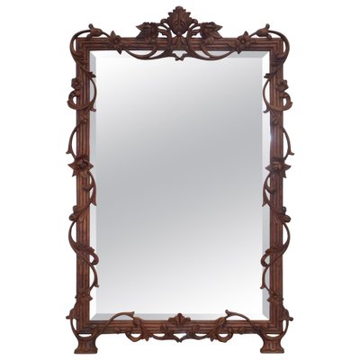 Hardwood Framed Wall Mirror With, Victorian Antique Full Length Mirror