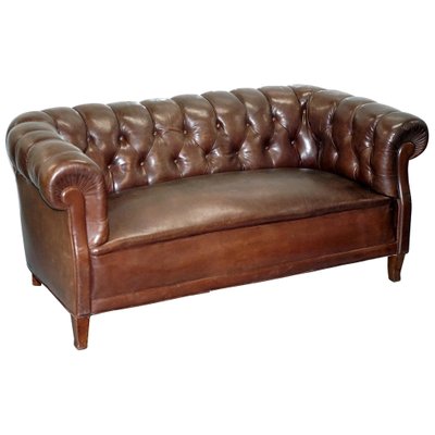 Details about   ORIGINAL VICTORIAN 1890 SWEDISH AGED BROWN LEATHER CHESTERFIELD FULL SPRUNG SOFA 