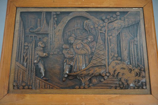 thumbnail image 2 of 26.5cm Chinese Camphor Wood Hand Carved Dragon Statue Wall Sculpture Plate Decor - Vintage Original 2 of 6