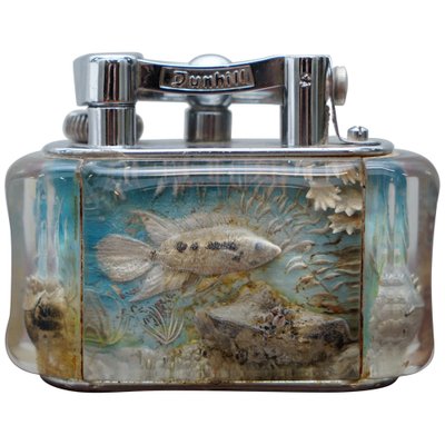 English Chrome Aquarium Oversized Table Lighter From Dunhill For Sale At Pamono