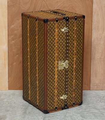 French Wardrobe Steamer Trunk with Stencil Monogram from Louis