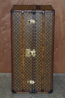 French Wardrobe Steamer Trunk with Stencil Monogram from Louis Vuitton,  1920s