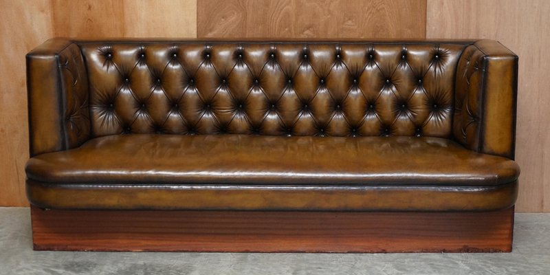 Large Hand Dyed Chesterfield Brown, Leather Sofas Murcia Spain
