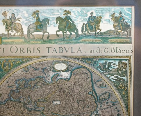 Blaeu Wall Map Original World Map Print In Silver Leaf After Willem Blaeu For Sale At Pamono