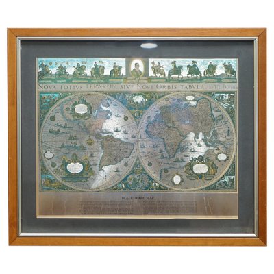 Blaeu Wall Map Silver Foil World Map Print In Silver Leaf After Willem Blaeu For Sale At Pamono
