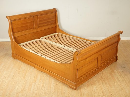 Vintage Oak Double Sleigh Bed Frame By, Sled Bed Frame