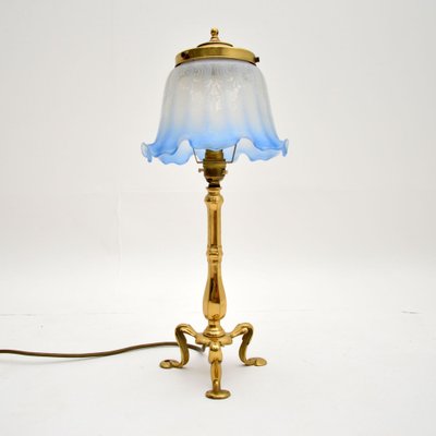Antique Brass Glass Table Lamp For, Vintage Desk Lamp With Glass Shade