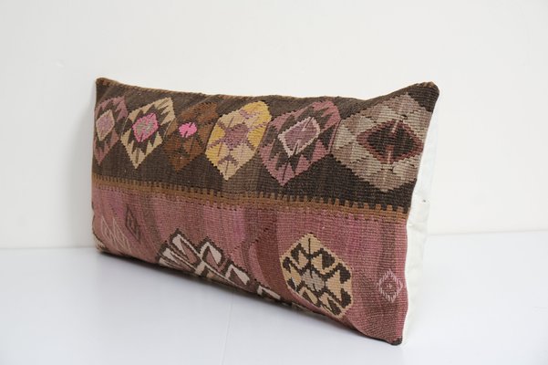 Anatolian Oriental Kilim Pillow,Ethnic Pillow,Small Pillow,Tribal Pillow,Anatolian Pillow,Turkish Pillow,Pillow Cover 12x20,Rug Pieces