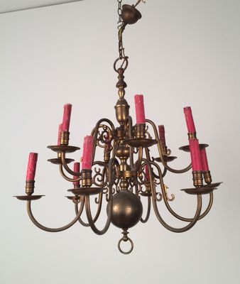 Details zu Leuchter MidCentury gedrehte Messing Arme Vintage Kronleuchter Original Details zu Leuchter MidCentury gedrehte Messing Arme Vintage Kronleuchter Original