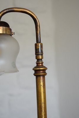 Antique Brass Table Lamp With Frosted, Antique Floor Lamp Parts